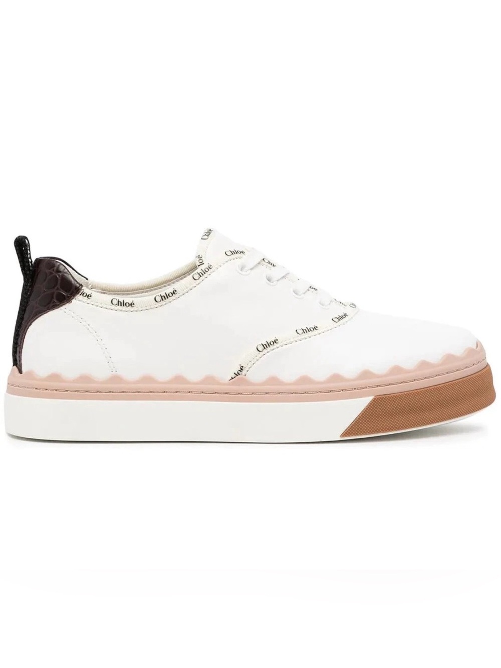 Like New CHLOE Lauren White Leather Sneakers 8.5/39
